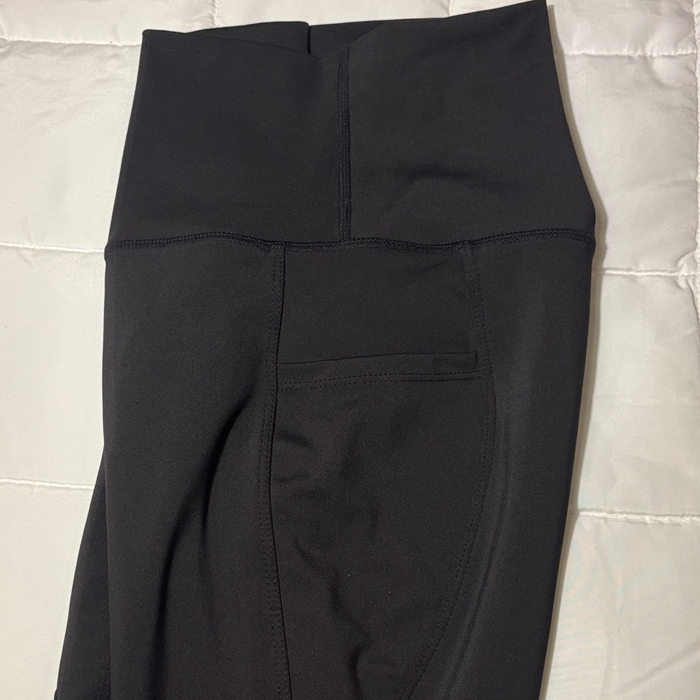 Black Yoga Flare Pants with Pockets and Wide Waistband - Picture 6 of 10